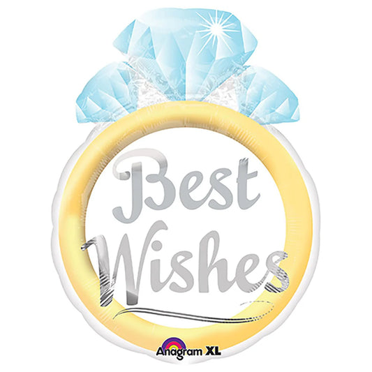 Diamond Ring Best Wishes Shaped Foil Balloon