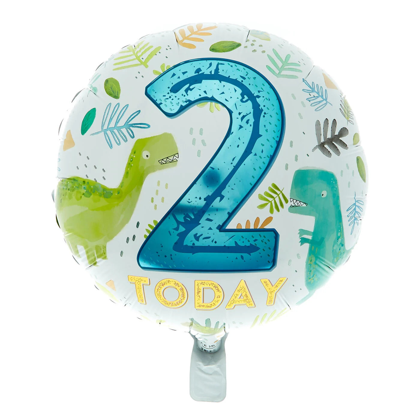 Dino 2 Today Birthday Foil Balloon