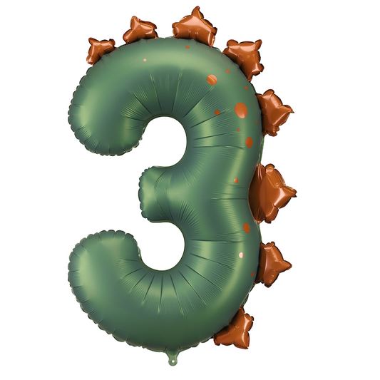 Dinosaur Number 3 Foil Balloon