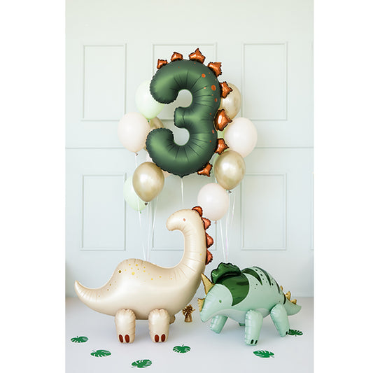 Dinosaur Number 3 Foil Balloon