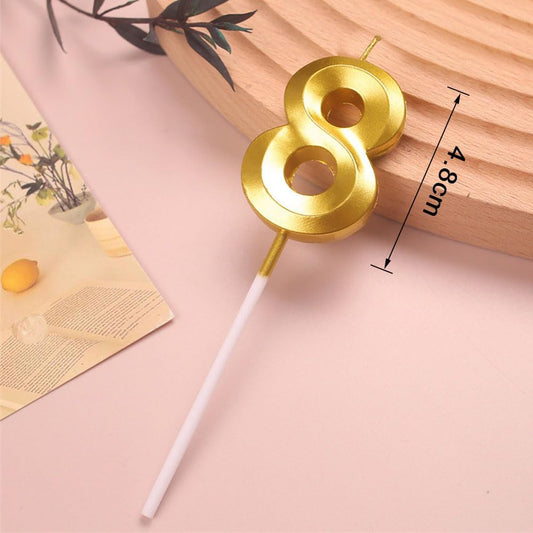 80th Gold Number Candle