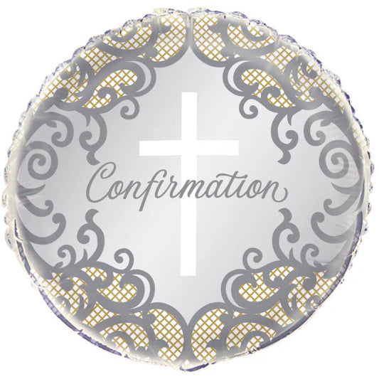 Fancy Gold Cross Confirmation Foil Balloon