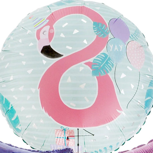 Flamingo 8th Birthday Foil Balloon