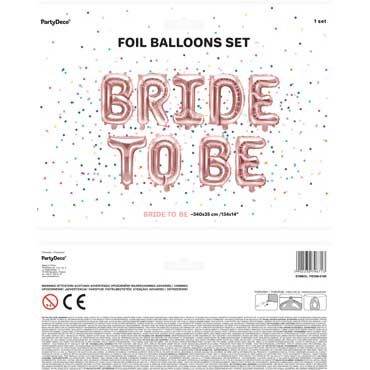Bride To Be Foil Balloon Banner Kit Rose Gold - Eternity Party Express
