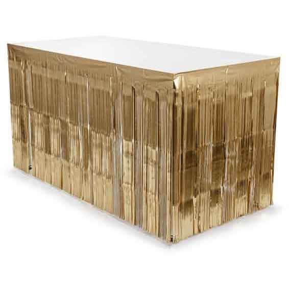 Fringe Table Skirt Gold - Eternity Party Express