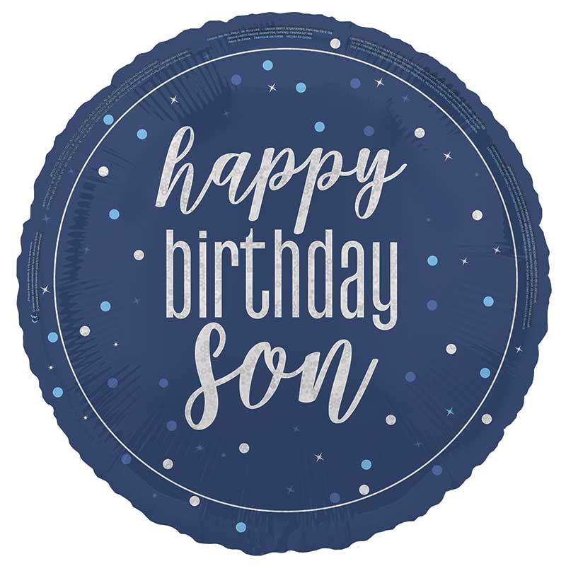 Glitz Happy Birthday Son Foil Balloon