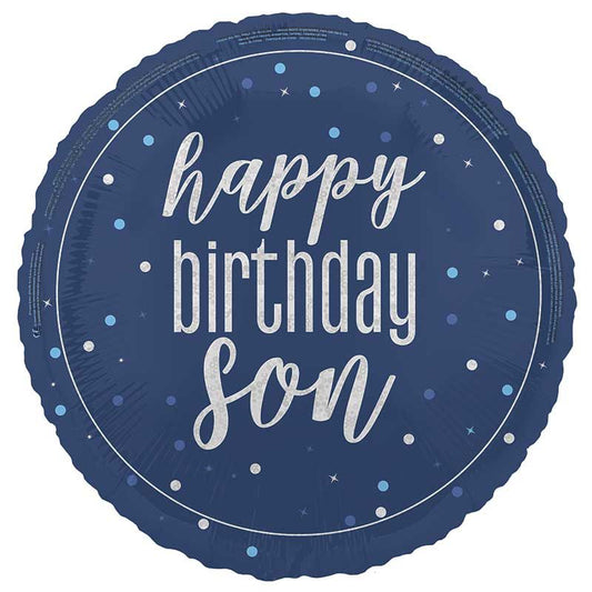 Glitz Happy Birthday Son Foil Balloon