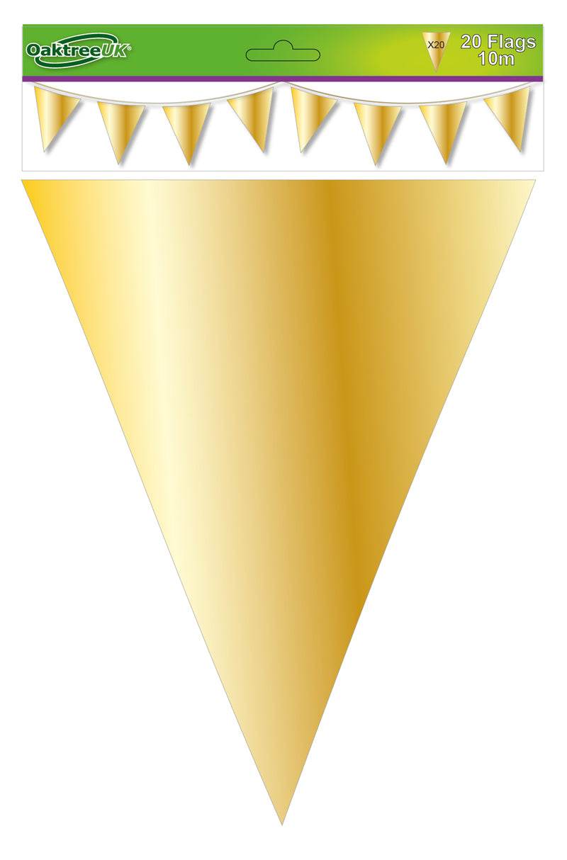 Giant Metallic Gold Colour Bunting - Eternity Party Express