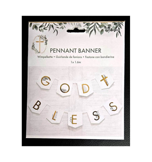 God Bless Pennant Banner