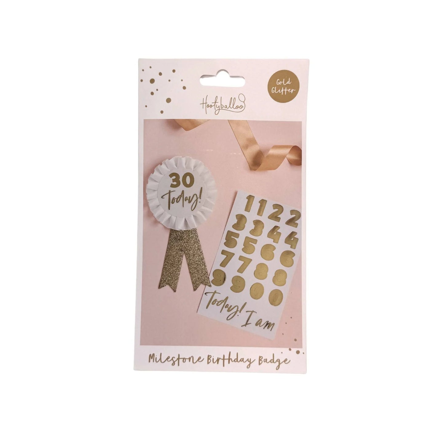 Gold Glitter Milestone Birthday Badge