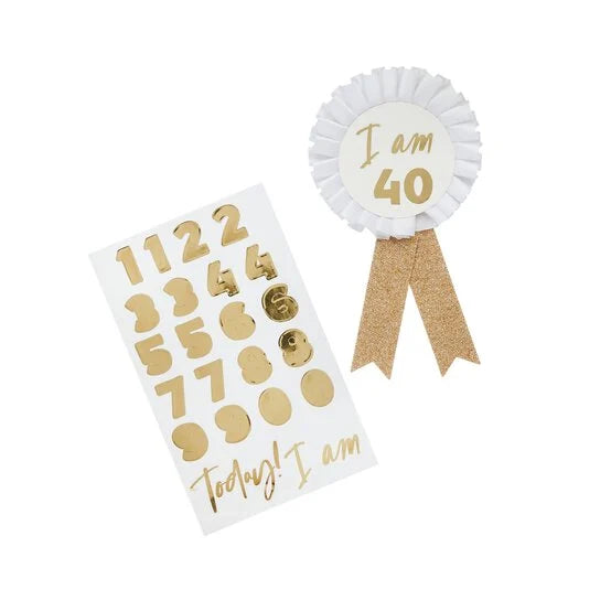 Gold Glitter Milestone Birthday Badge