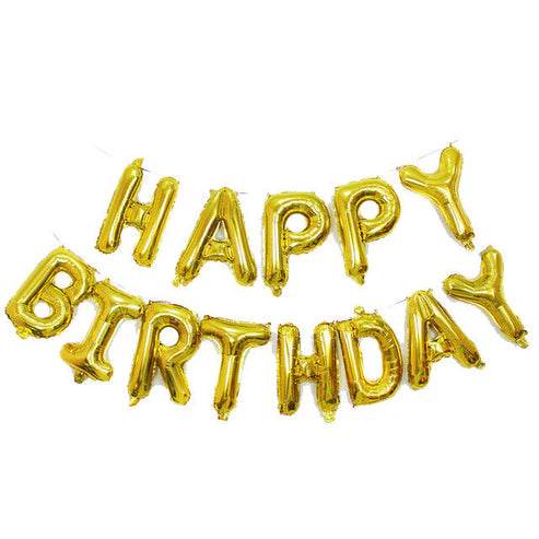 Happy Birthday Gold Air Filled Balloons - Eternity Party Express