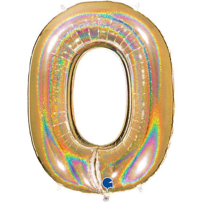 Gold Holographic Glitter Numbers - Eternity Party Express