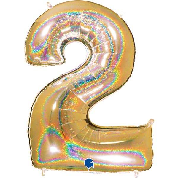 Gold Holographic Glitter Numbers - Eternity Party Express