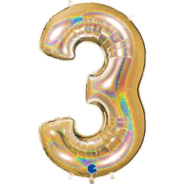 Gold Holographic Glitter Numbers - Eternity Party Express