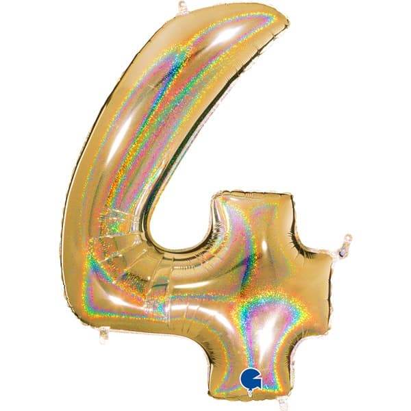Gold Holographic Glitter Numbers - Eternity Party Express