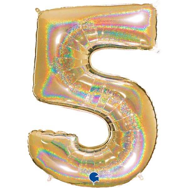 Gold Holographic Glitter Numbers - Eternity Party Express
