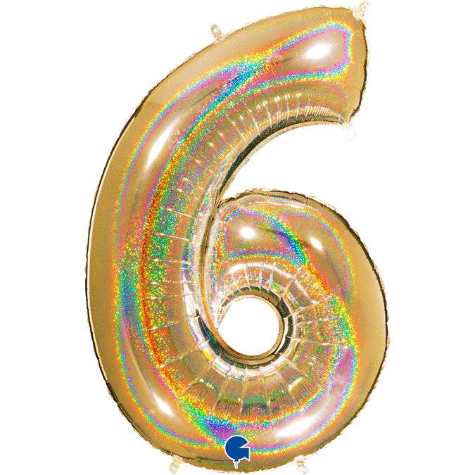 Gold Holographic Glitter Numbers - Eternity Party Express