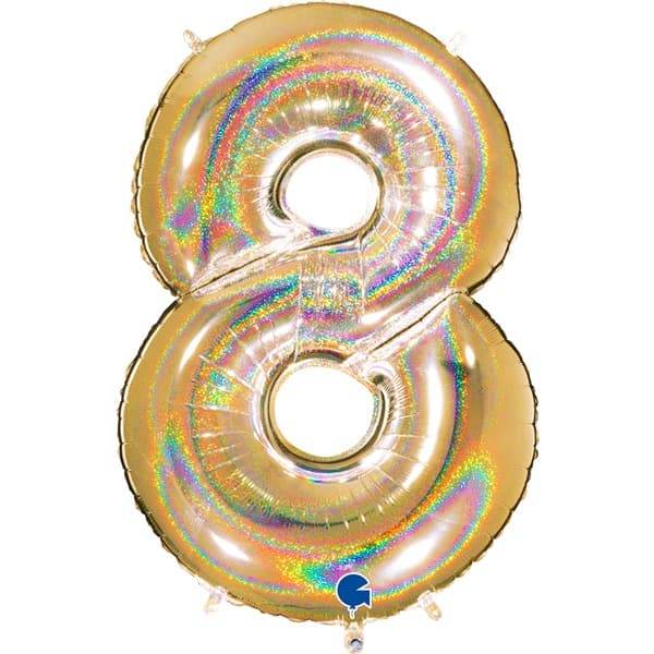 Gold Holographic Glitter Numbers - Eternity Party Express