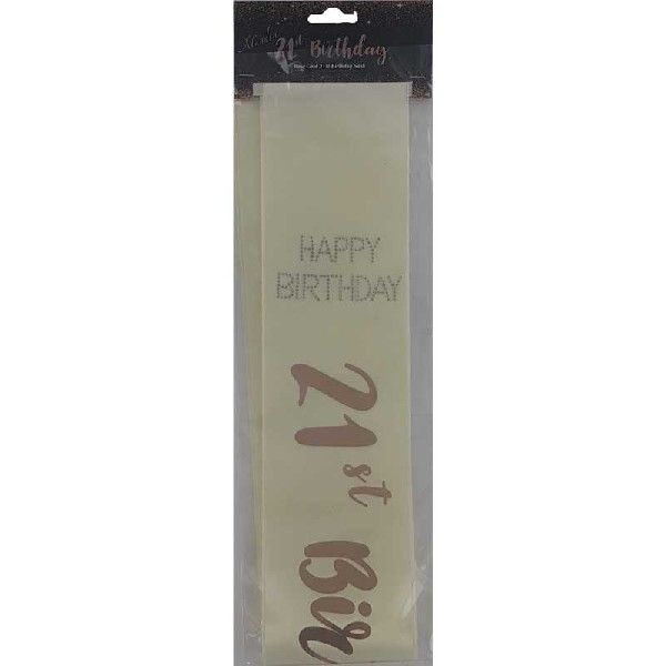 Cream & Gold 21st Sash