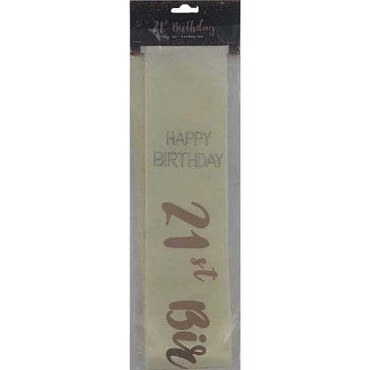 Cream & Gold 21st Sash