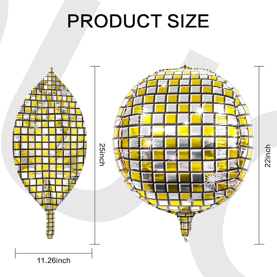 Disco Ball Gold And Silver Foil Balloon
