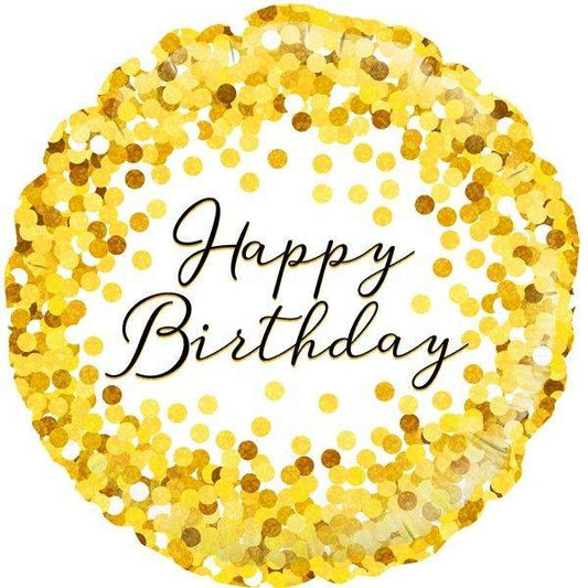 Gold Sparkle Birthday Foil Balloon - Eternity Party Express