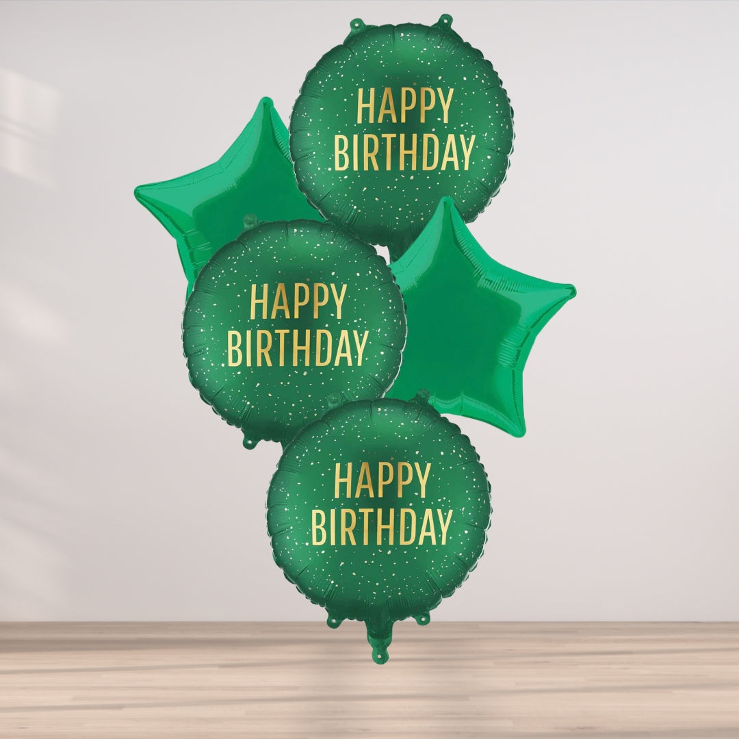Green And Gold Happy Birthday Foil