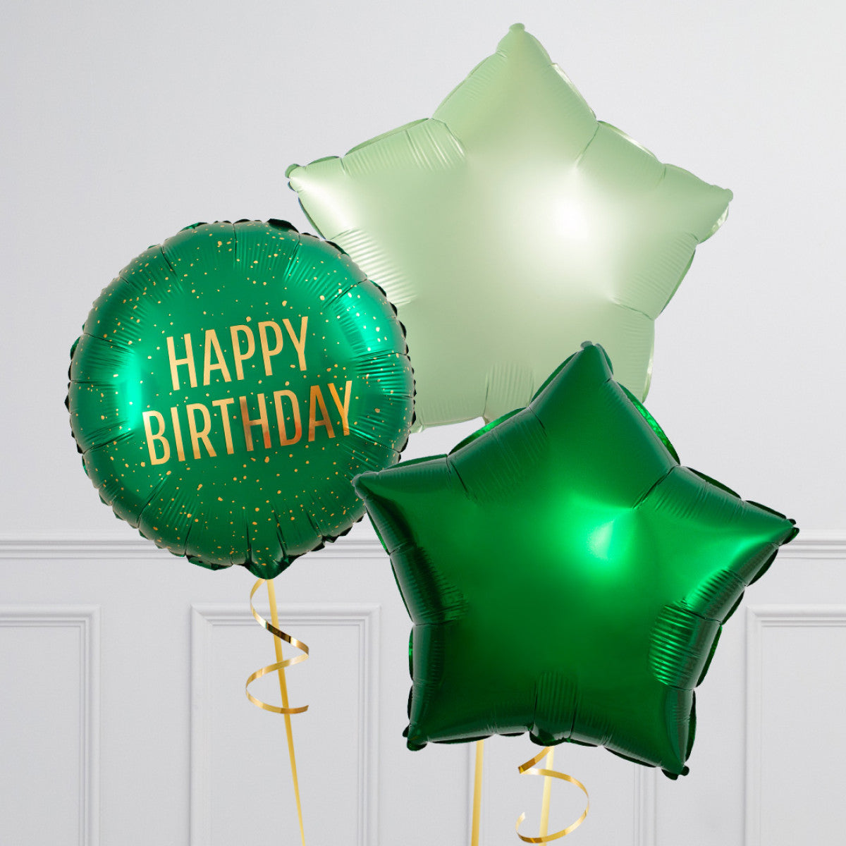 Green And Gold Happy Birthday Foil