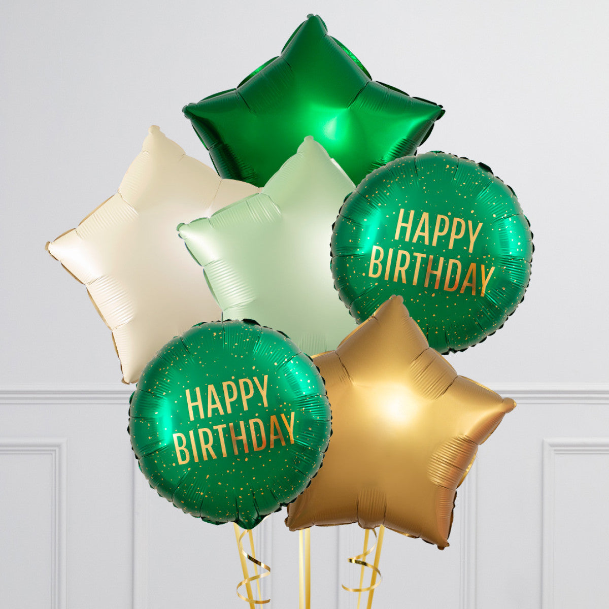 Green And Gold Happy Birthday Foil