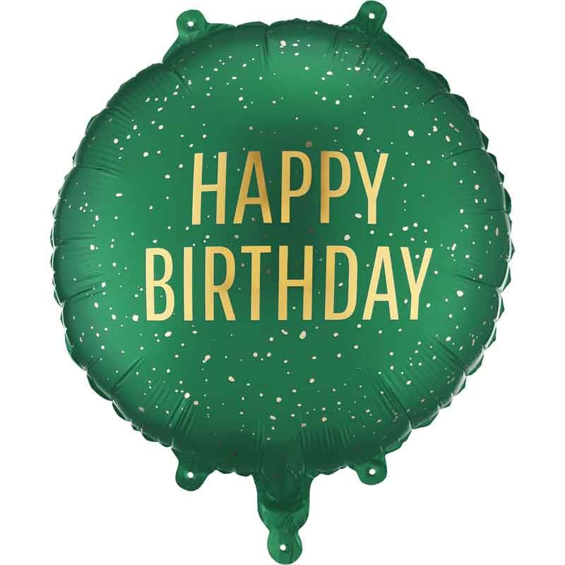 Green And Gold Happy Birthday Foil