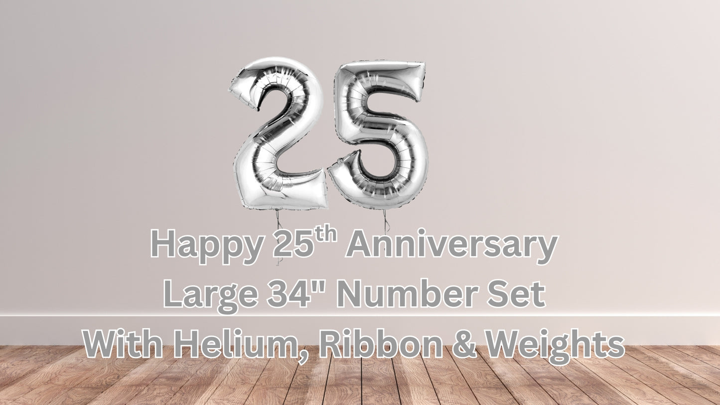 25th Anniversay Number Balloons