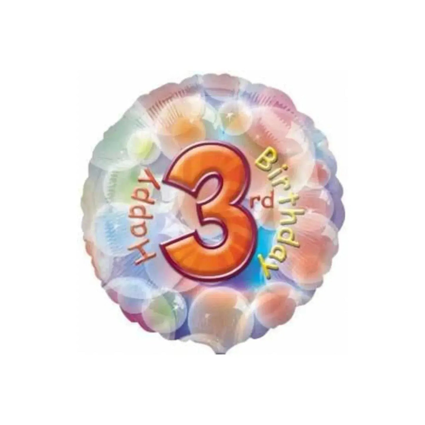 Happy Birthday Age 3 Foil Balloon
