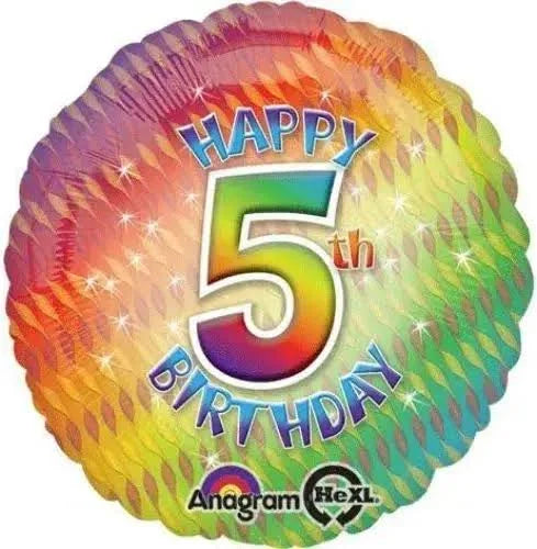 Happy Birthday Age 5 Foil Balloon