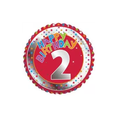 Happy Birthday Foil Balloon Age 2 Foil Balloon