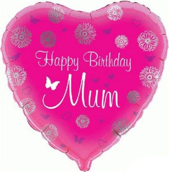 Happy Birthday Mum Heart Foil Balloon