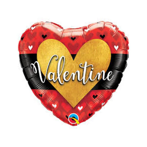 Valentine Burnished Heart Gold Foil Balloon