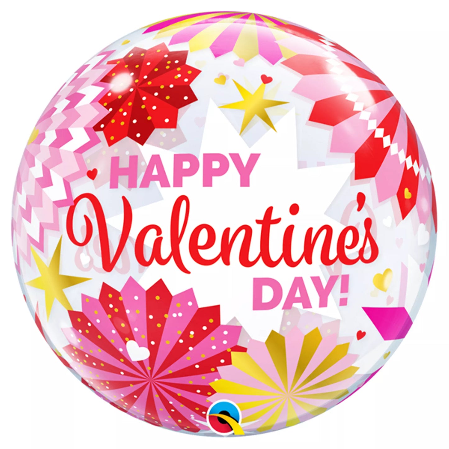 Happy Valentine's Day Paper Fans Bubble Balloon