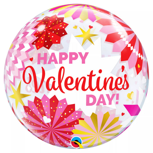 Happy Valentine's Day Paper Fans Bubble Balloon