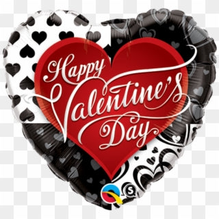 Valentine Black Hearts Foil Balloon