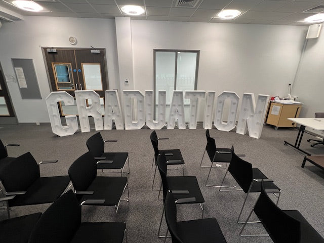 Light up 4 ft wooden letters to hire