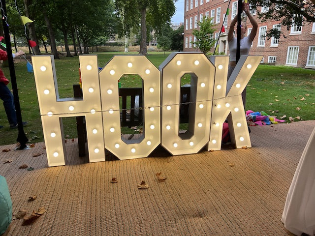 Light up 4 ft wooden letters to hire