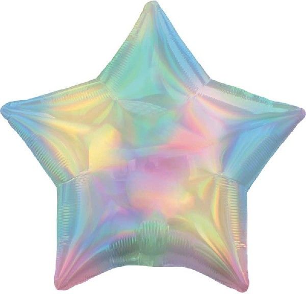 Iridescent Pastel Rainbow Foil Star Balloon