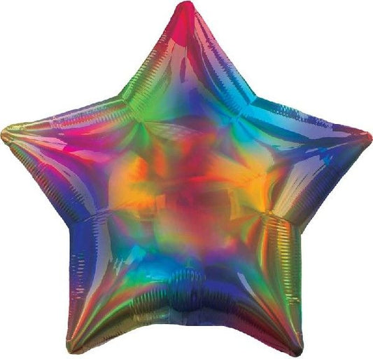 Iridescent Rainbow Foil Star Balloon