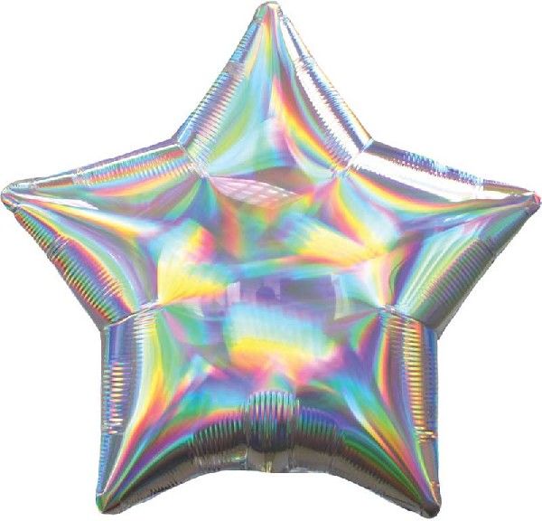 Iridescent Silver Foil Star Balloon