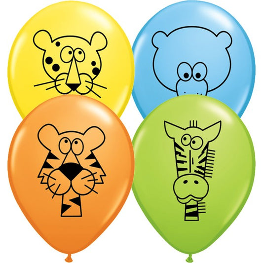 Jungle Animal Latex Balloons 25 Pack