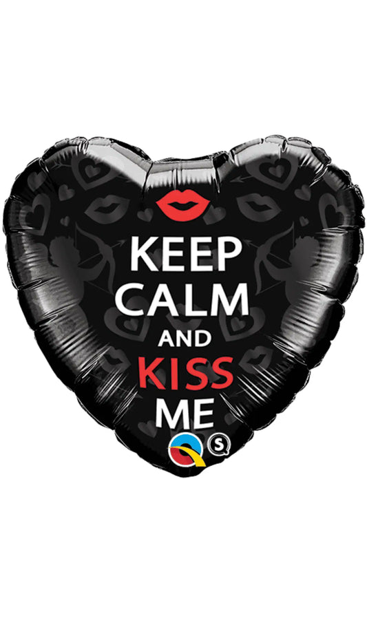Keep Calm and Kiss Me Heart Foil Balloon