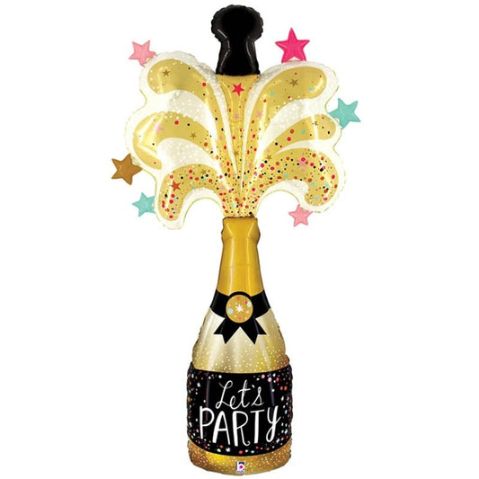 Let's Party Champagne Bottle Foil Balloon