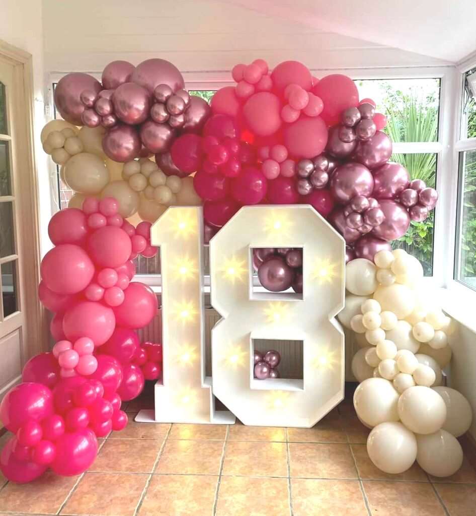 Light up 4 ft wooden numbers to hire - Eternity Party Express