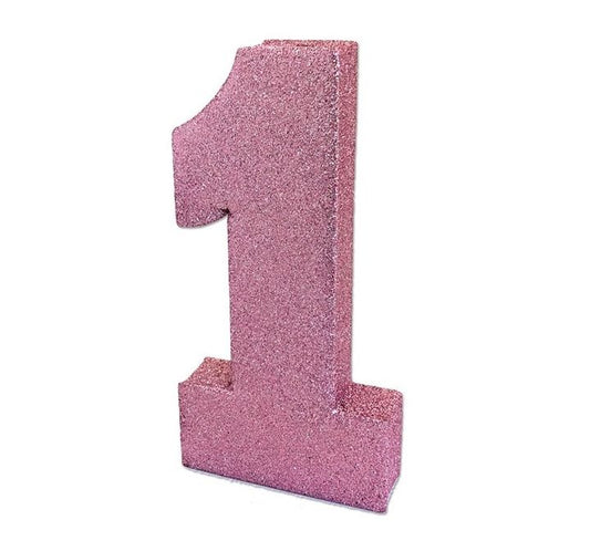Light Pink Glitter 1st Birthday Table Centrepiece